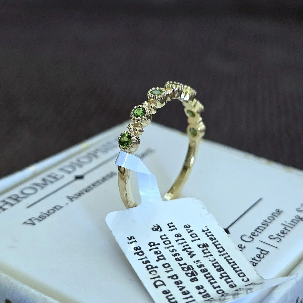 Shivam Chrome Diopside💚 Half Eternity♾️ Ring - NIB - Picture 6 of 15
